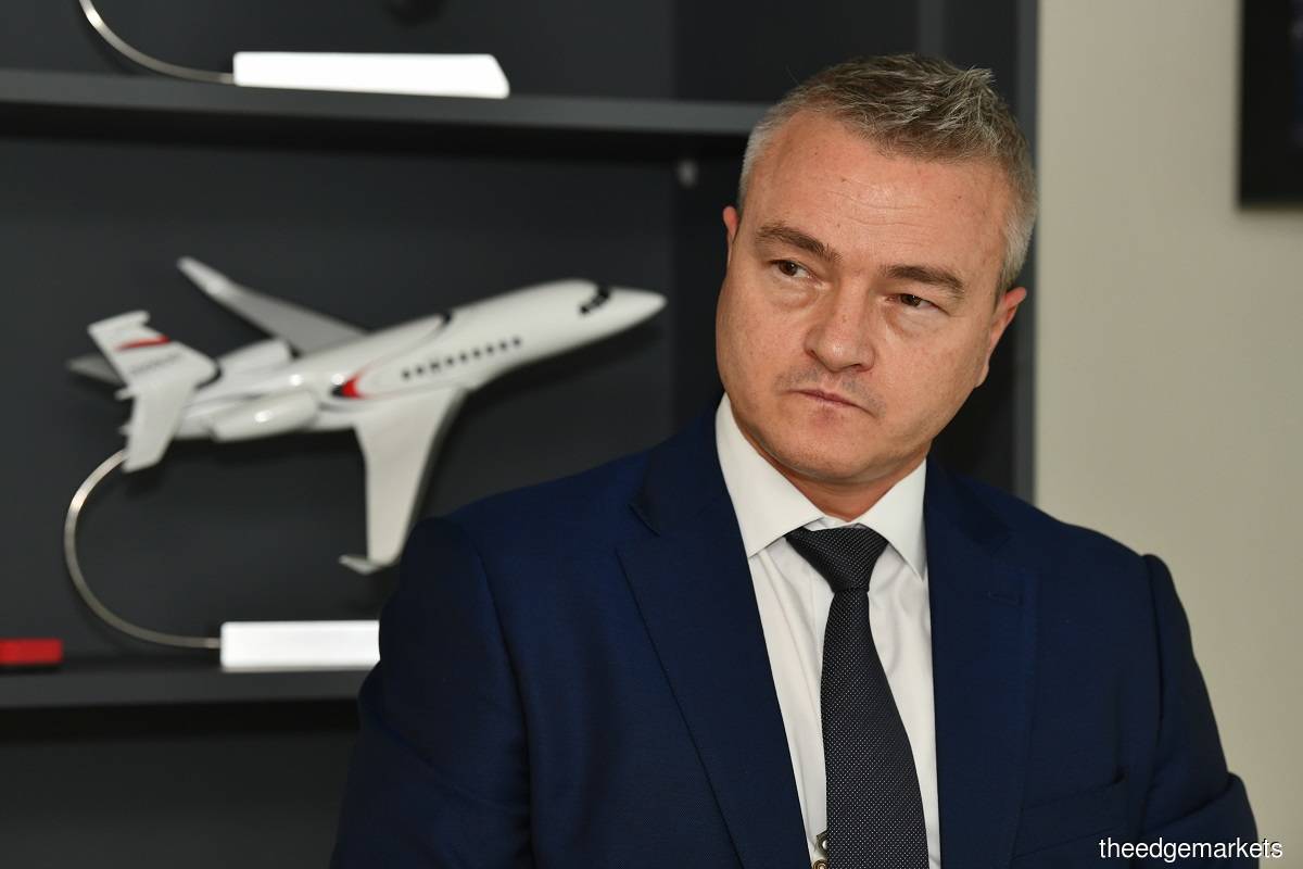 Raynard expects demand for business aviation, especially from Dassault, will largely remain stable even after more commercial airlines ramp up their seat capacity. (Photo by Mohd Suhaimi Mohamed Yusuf/The Edge)